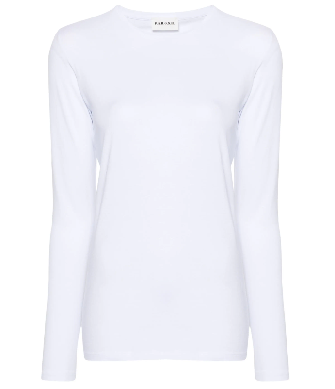 crew-neck long-sleeved T-shirt