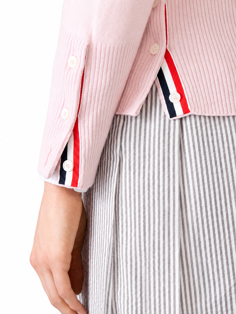 CLASSIC V-NECK CARDIGAN W/ 4 BAR IN CASHMERE