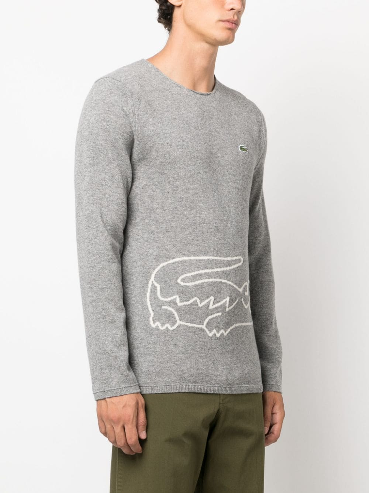 x Lacoste intarsia-knit logo jumper