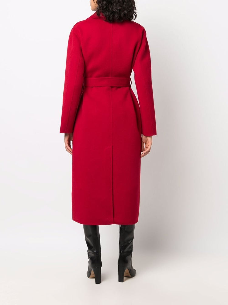 Leak belted mid-length coat