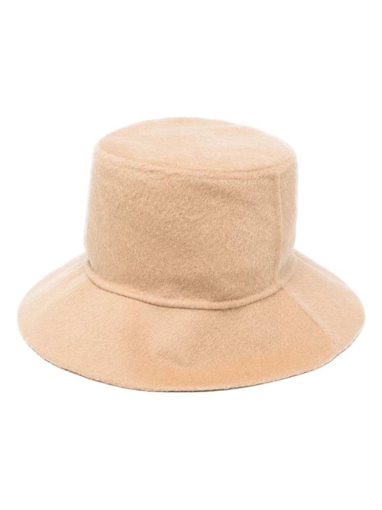 wide-brim wool bucket hat