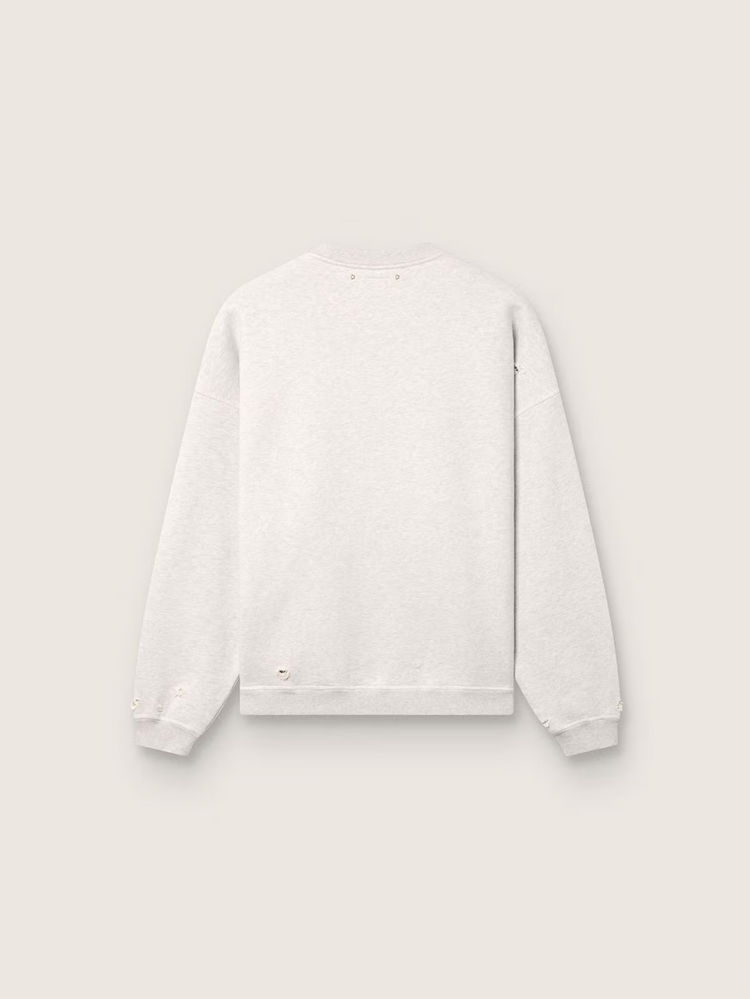 STAR/ UNISEX OVERSIZE CREWNECK/ HEAVY FLEECE/ DESTROYED WASH/ STAR VINTAGE PATCH