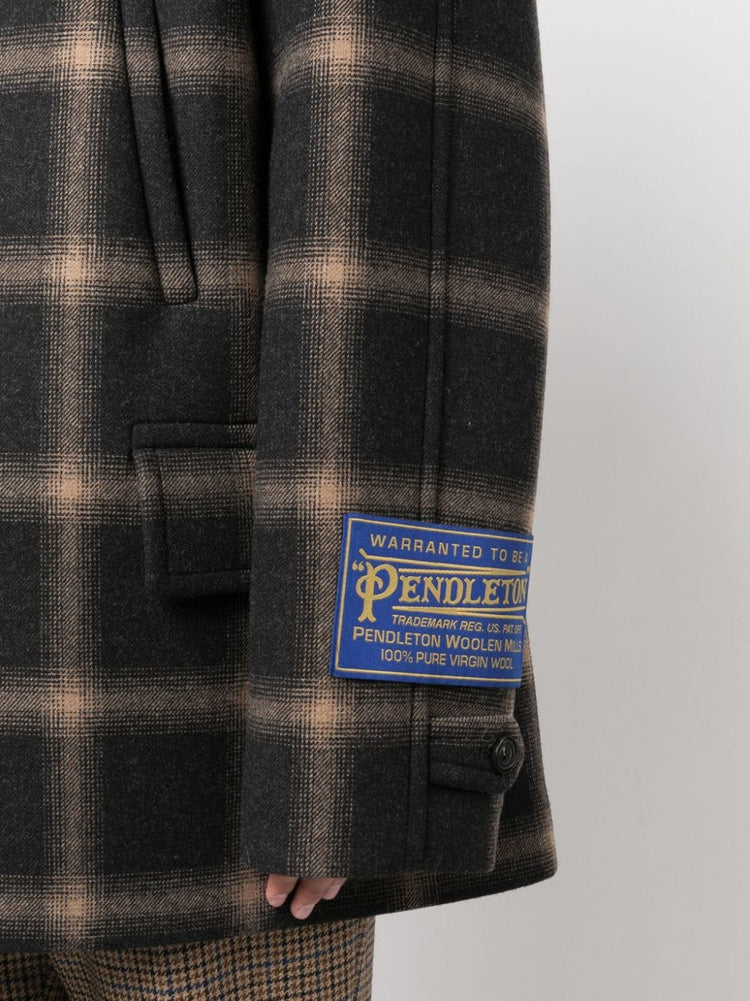 MAISON MARGIELA check-pattern wool coat