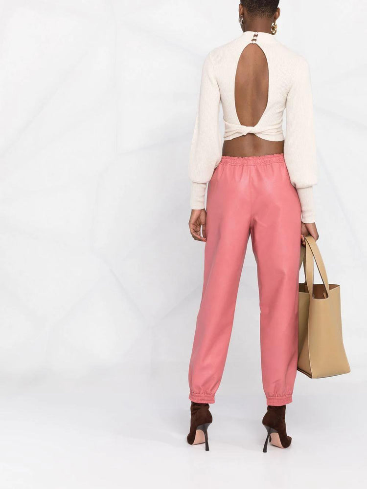 STELLA McCARTNEY faux-leather tapered trousers