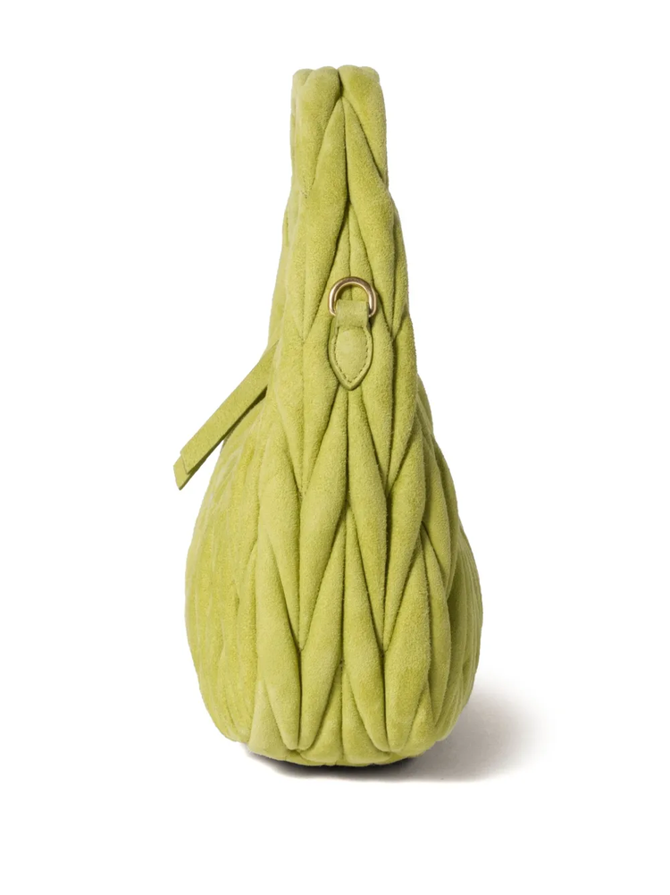 Wander matelassé suede hobo bag