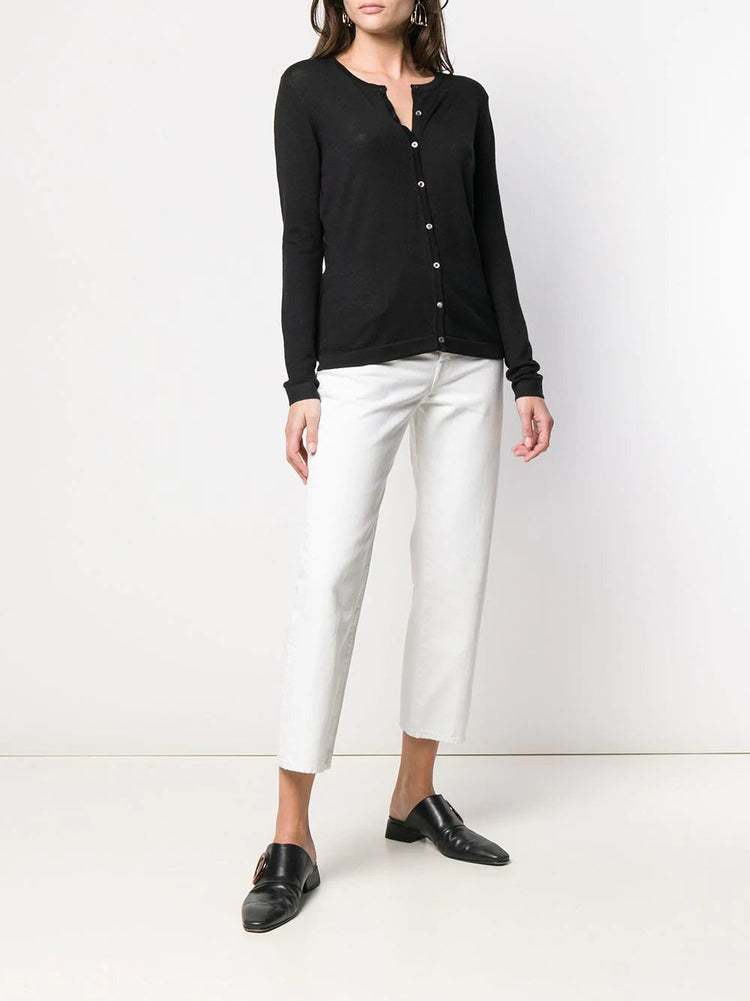 Round neck cardigan