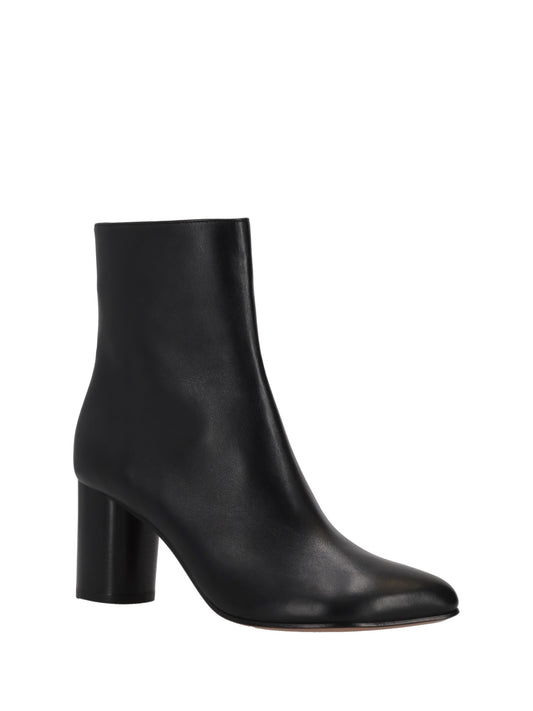 OBLIQUA BLOCK HEEL BOOTIES - Calfskin