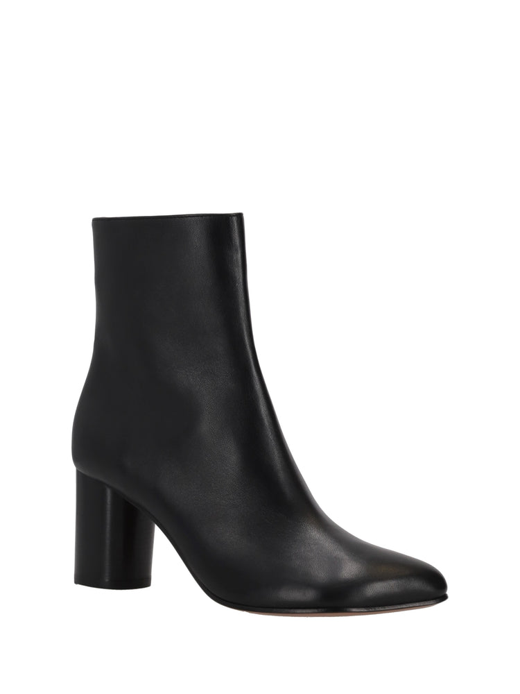 OBLIQUA BLOCK HEEL BOOTIES - Calfskin