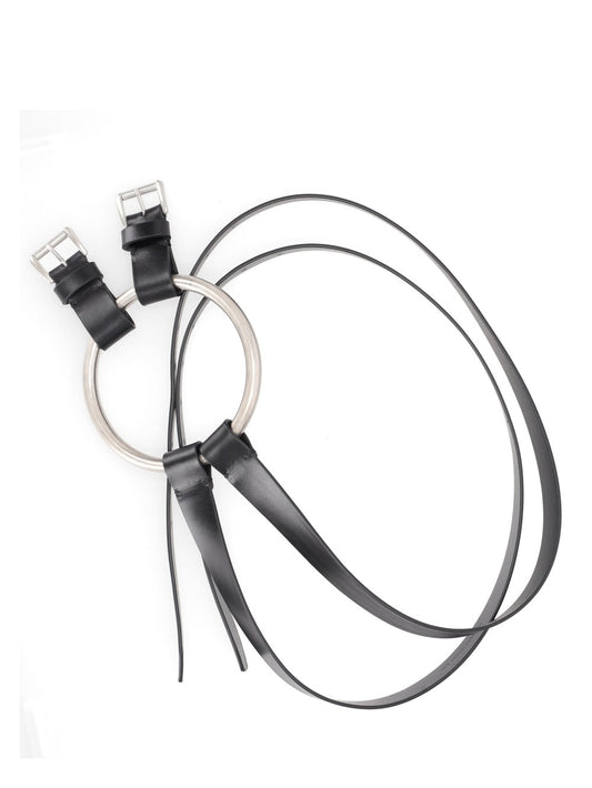 BOBBY DOUBLE BELT WITH BIG METAL RING OILY CALF SK