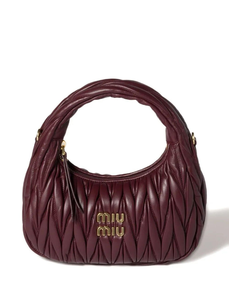 Wander matelassé nappa leather hobo bag