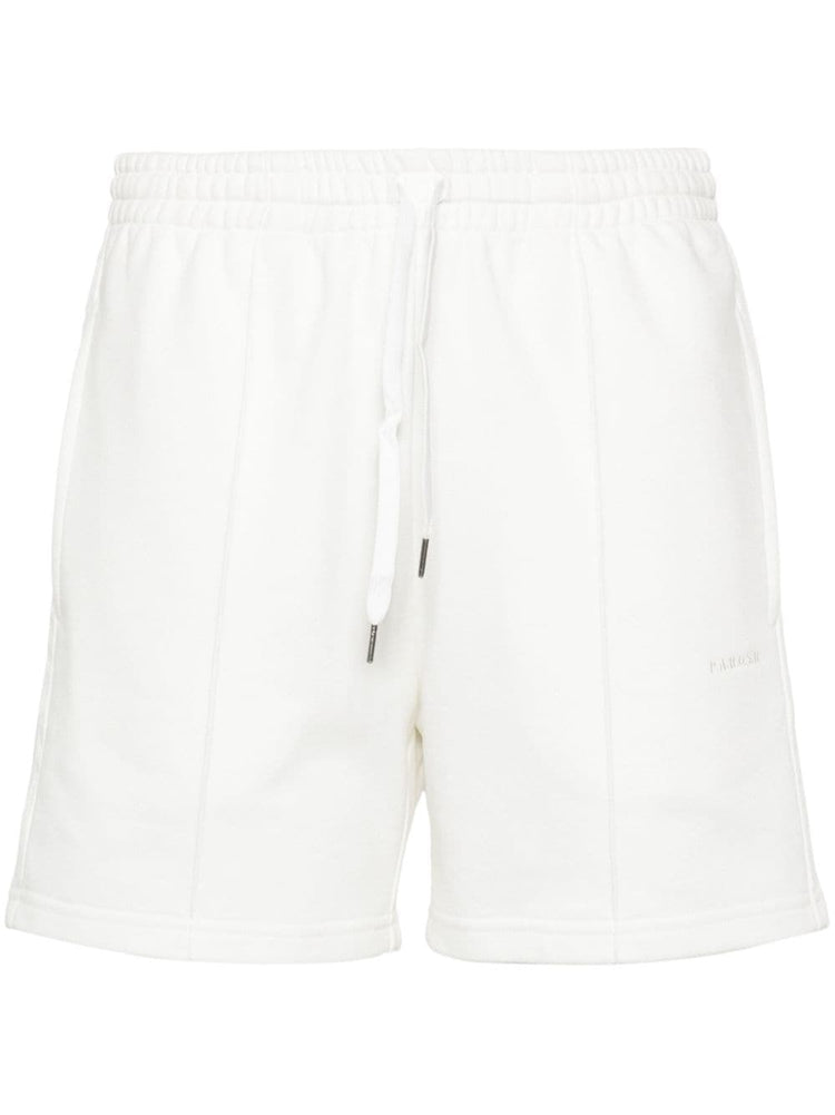 logo-embroidered striped shorts
