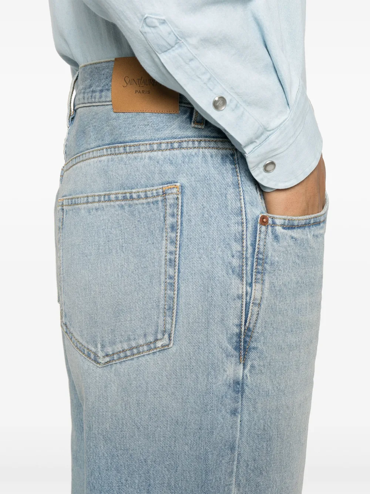 mid straight-leg baggy jeans