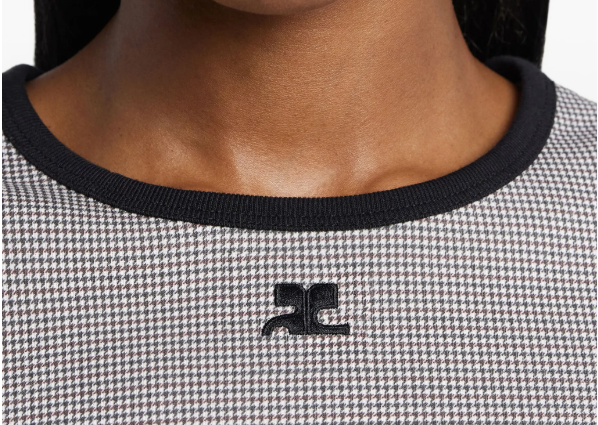 T-SHIRT HOUNDSTOOTH CONTRAST