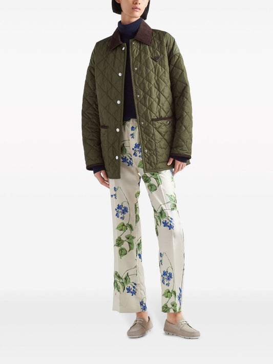 floral twill trousers