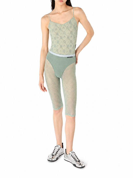 MOONOGRAM MESH FLOCK STRAPS TOP