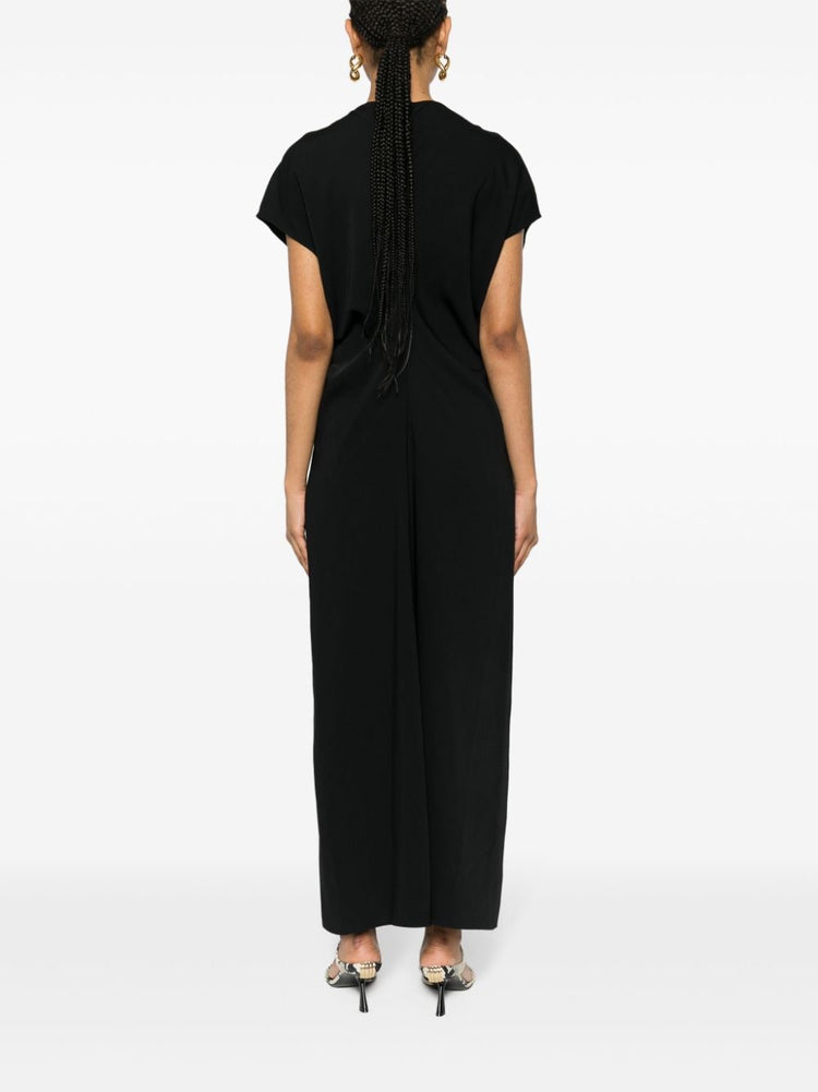 draped cady maxi dress