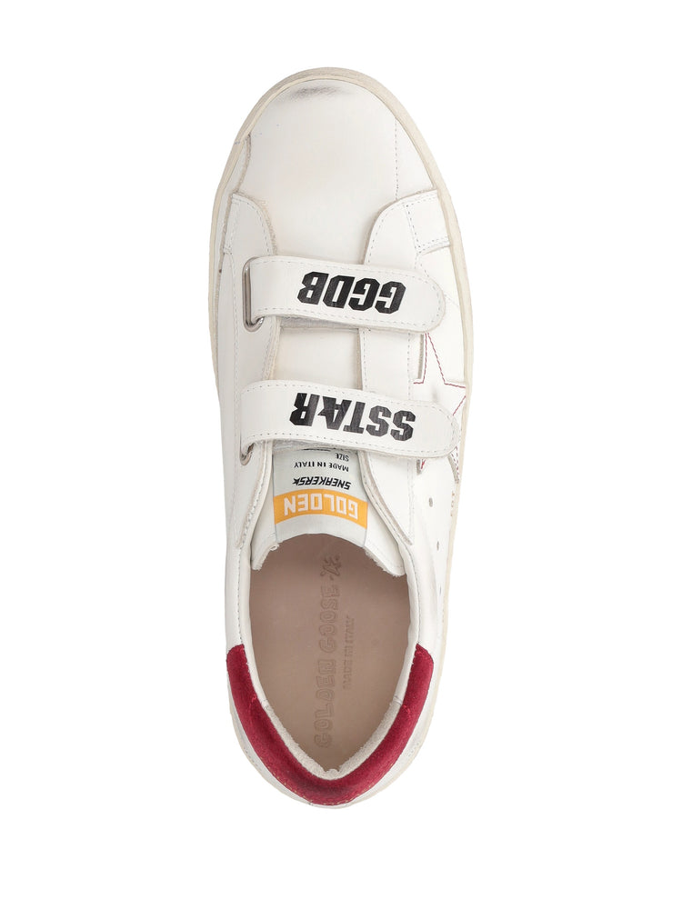 OLD SCHOOL LEATHER UPPER TOE TONGUE STAR AND STRAP SUEDE HEEL