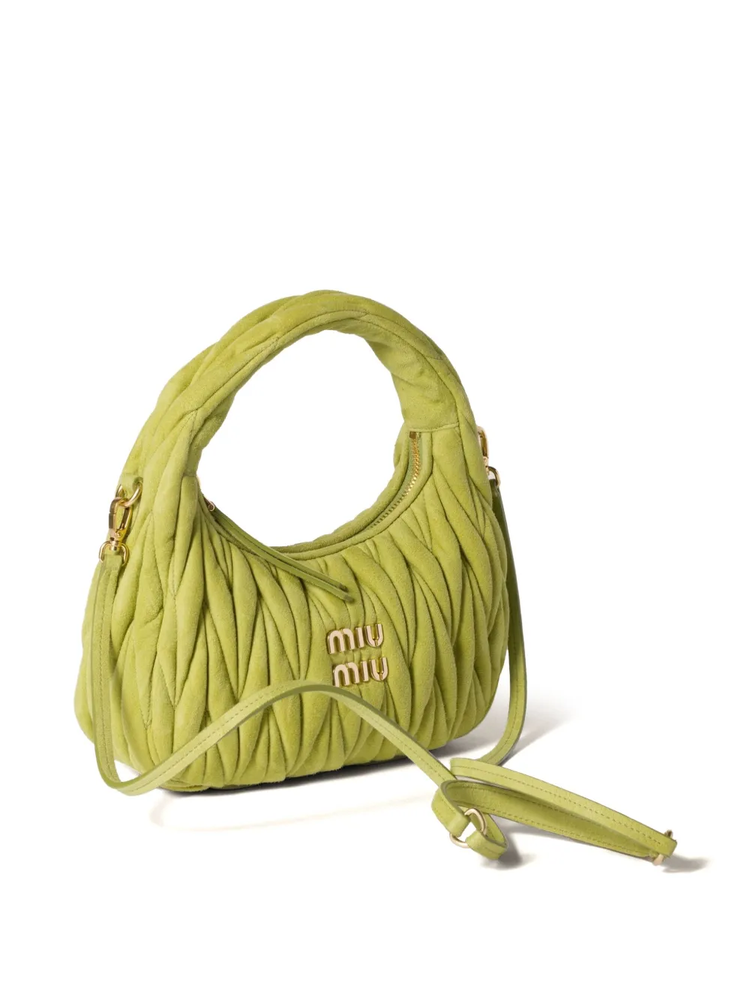 Wander matelassé suede hobo bag