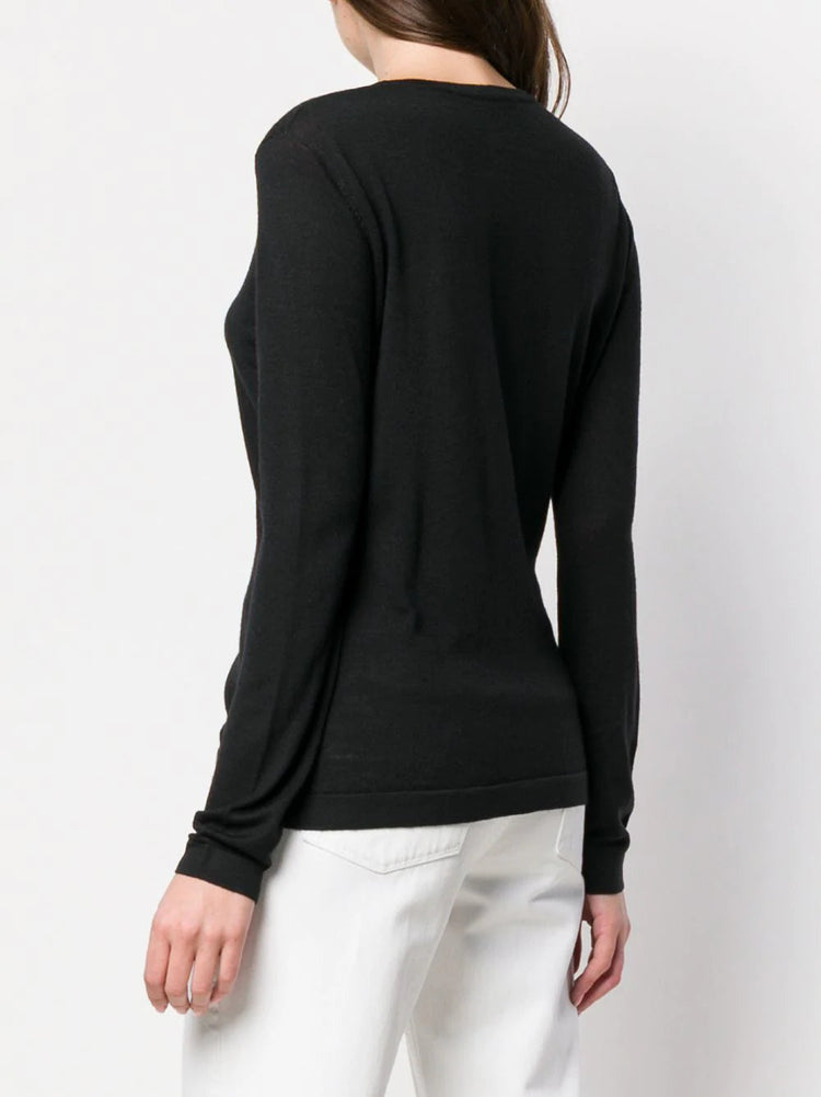 Round neck cardigan