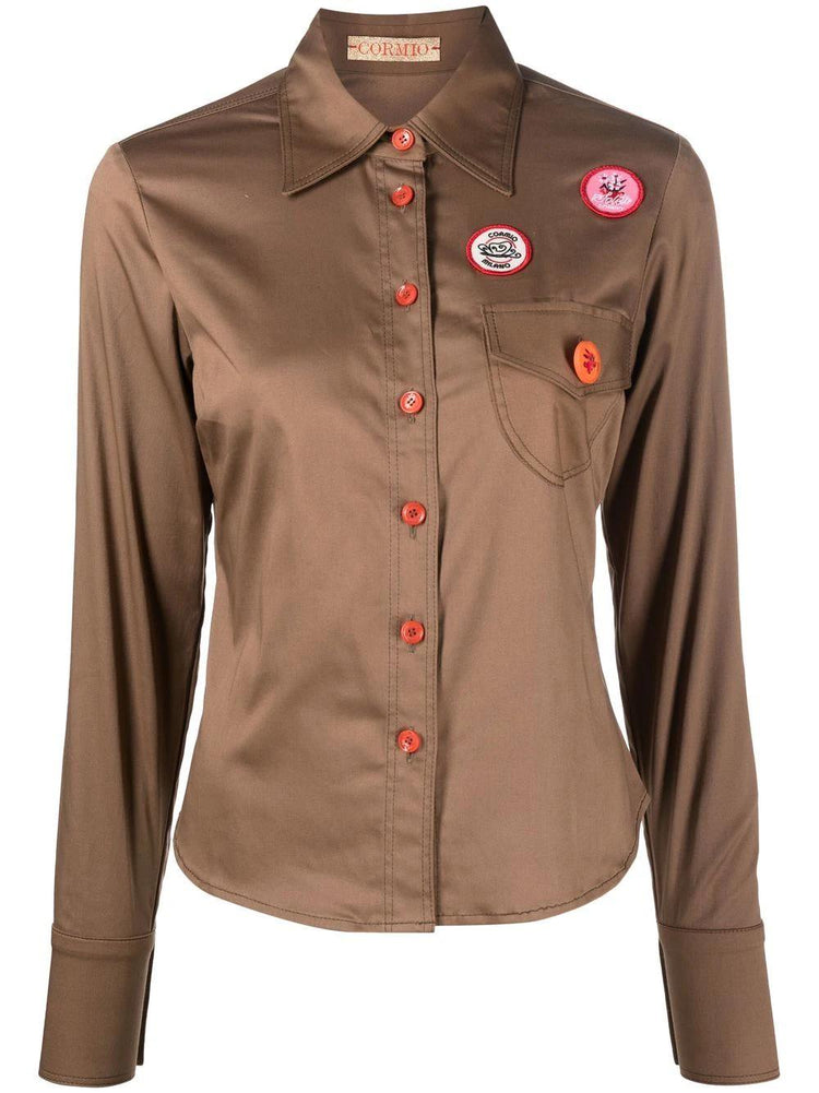 CORMIO Katy patch-detail shirt