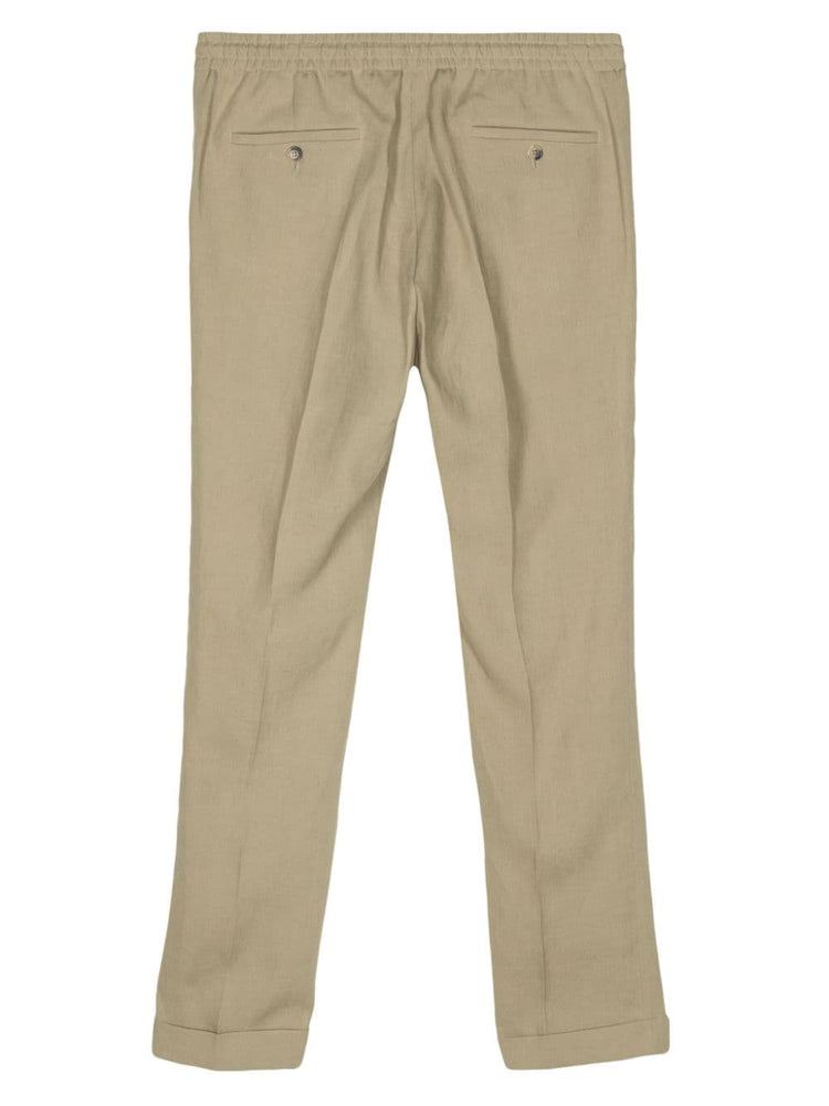 drawstring linen trousers
