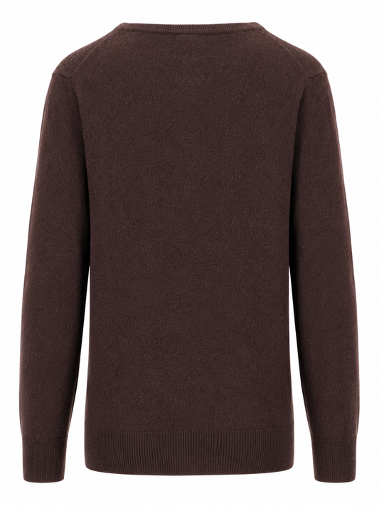 LA ROSE maglione v-neck cashmere marrone