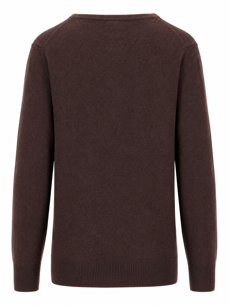 LA ROSE maglione v-neck cashmere marrone
