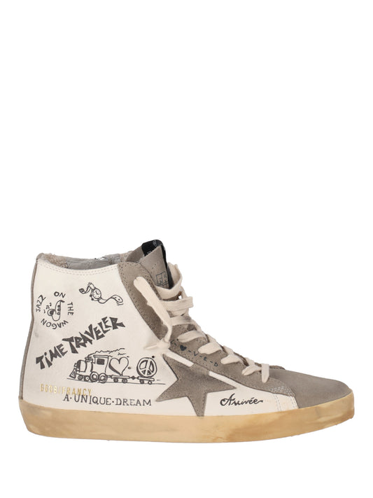 FRANCY NAPPA UPPER SUEDE TOE STAR AND LIST WITH JOURNEY PRINT