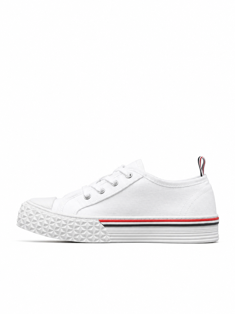 COLLEGIATE LOW TOP TRAINER W/ TARTAN TREAD SOLE IN ORGANIC CANVAS