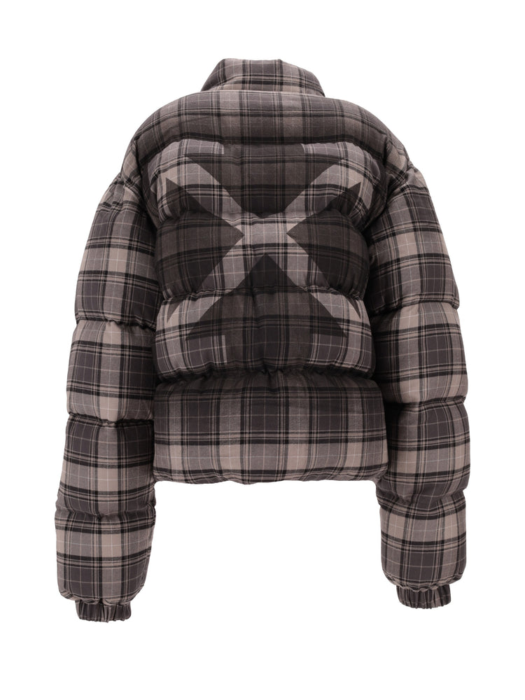 SPRAY ARR CHECK FLAN DOWNJKT DARK GREY -