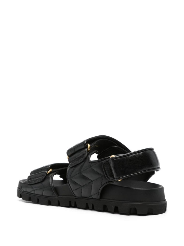 leather nappa matelassé sandals