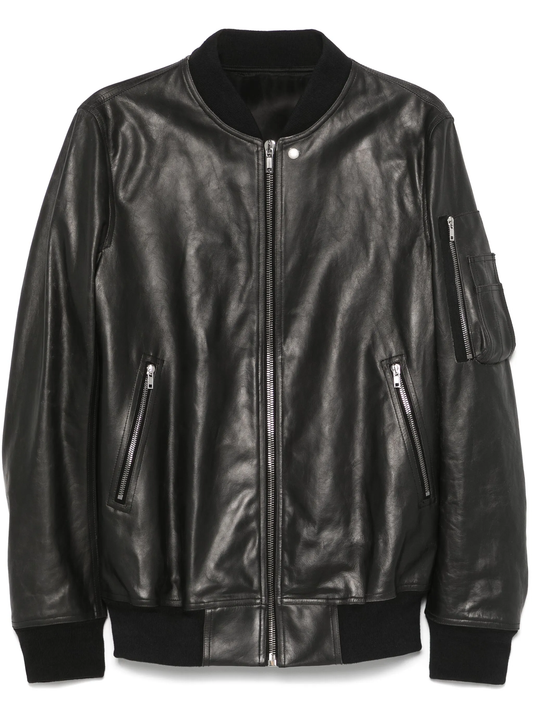 Classic flight leather jacket