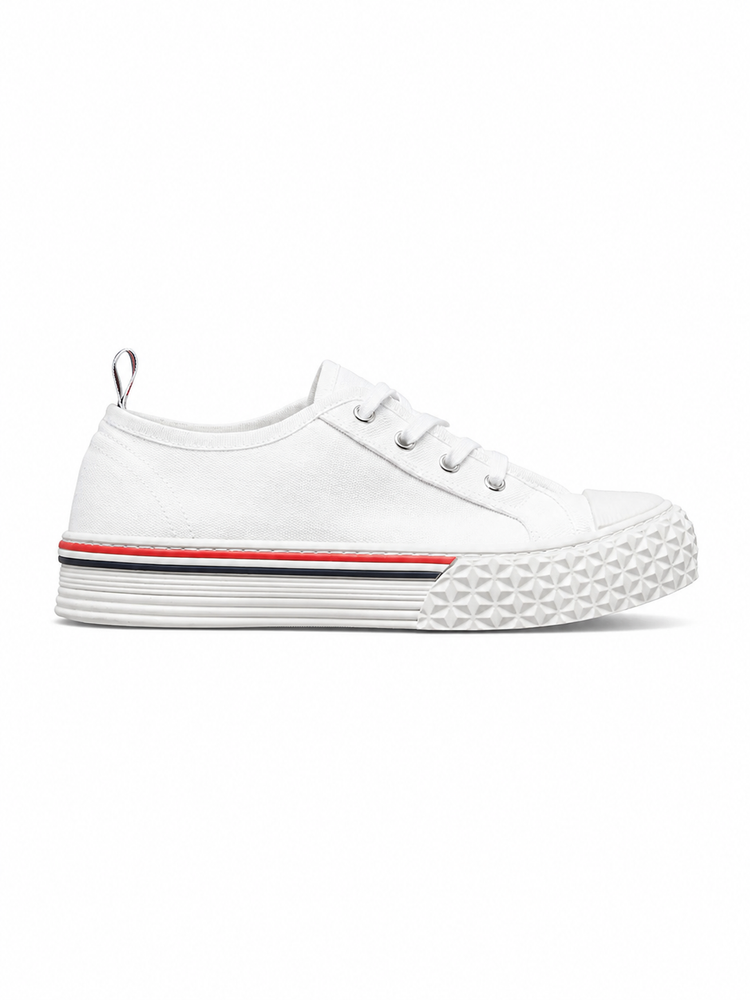 COLLEGIATE LOW TOP TRAINER W/ TARTAN TREAD SOLE IN ORGANIC CANVAS