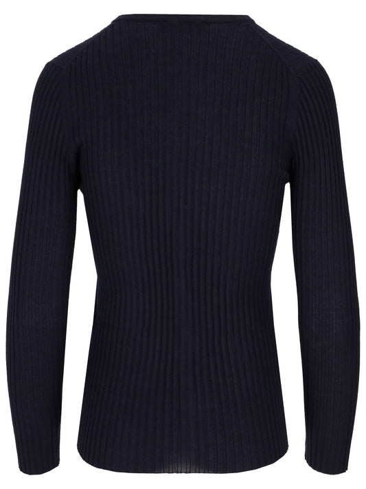 La Rose cash/silk ribs r-neck cardigan