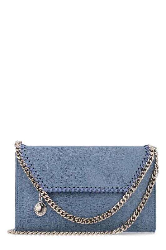 FALABELLA WALLET W/CHAIN BAG ECO SHAGGY DEER W/LIGHT GOLD COLOR CHAIN