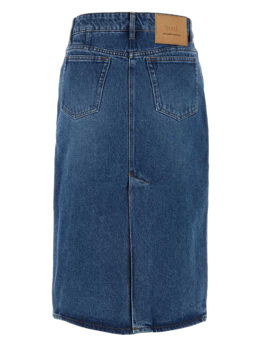 pencil denim skirt