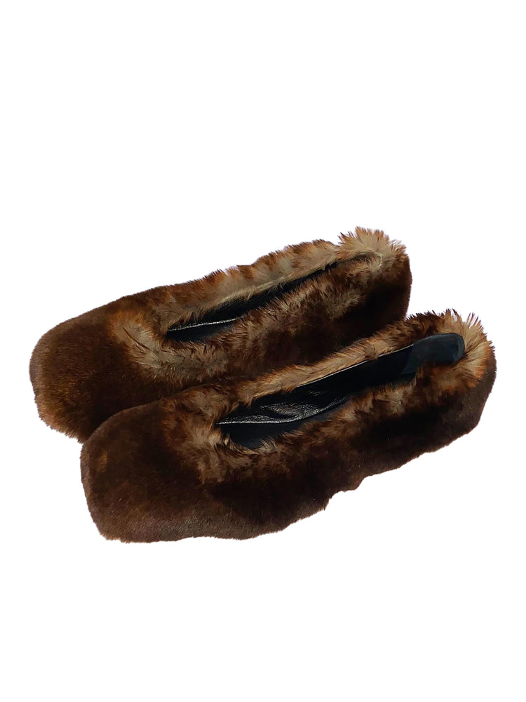 Furry ballerina shoes