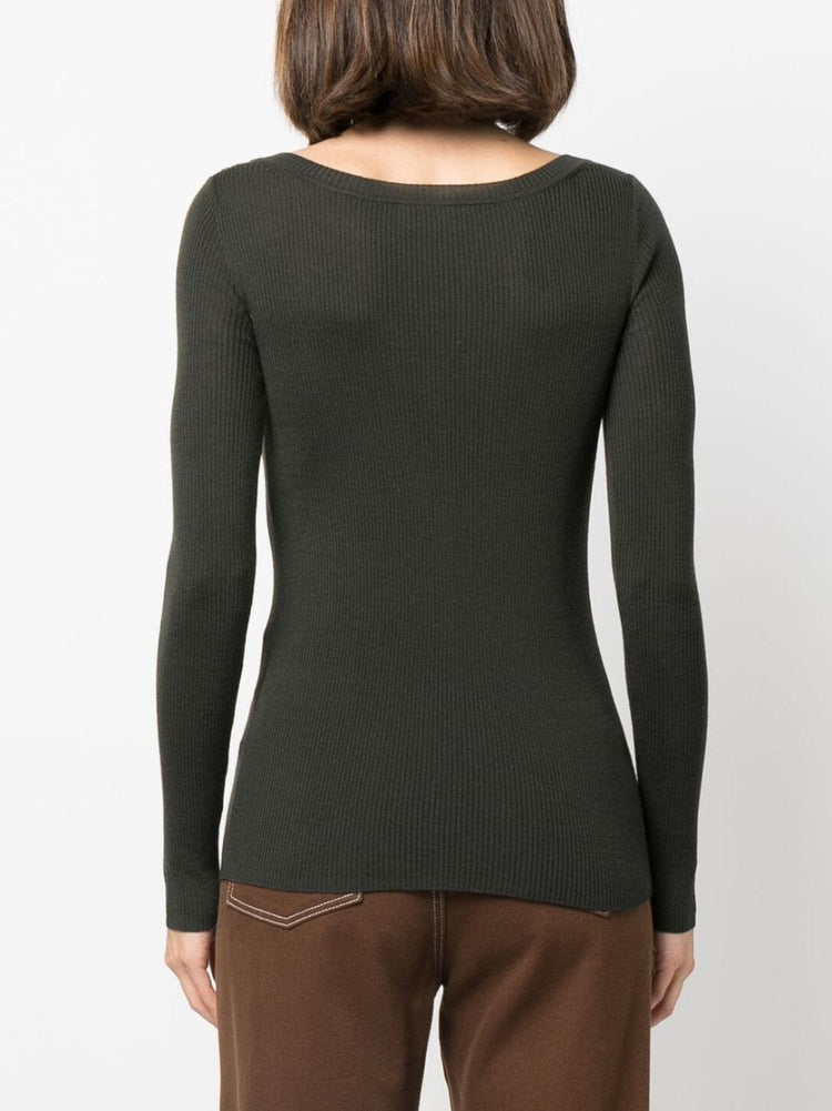 PAROSH V-neck wool sweatshirt