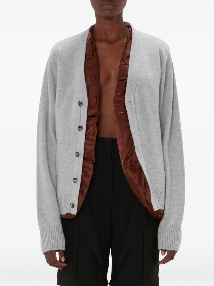 satin-lined cardigan