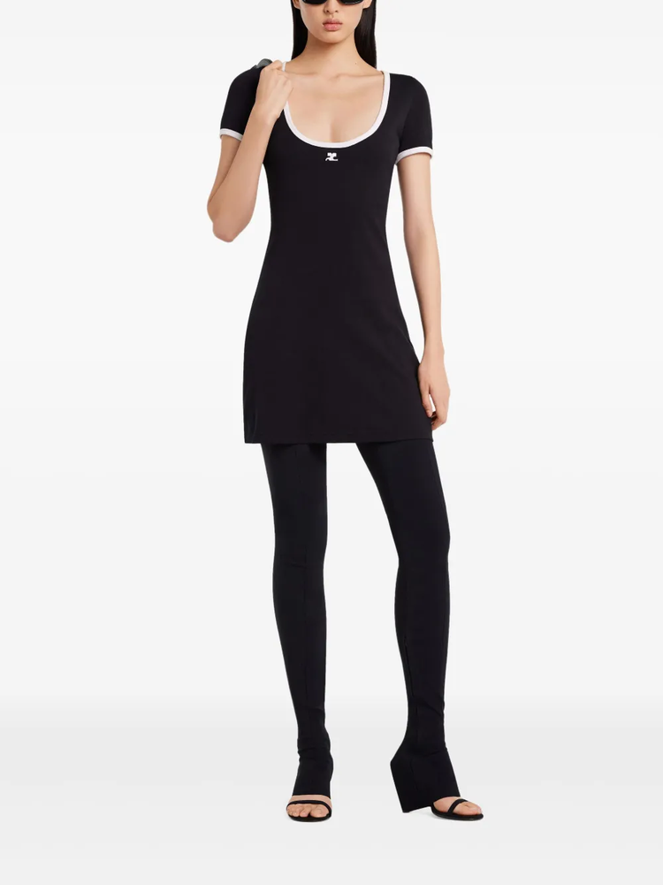 Holistic contrast mini dress