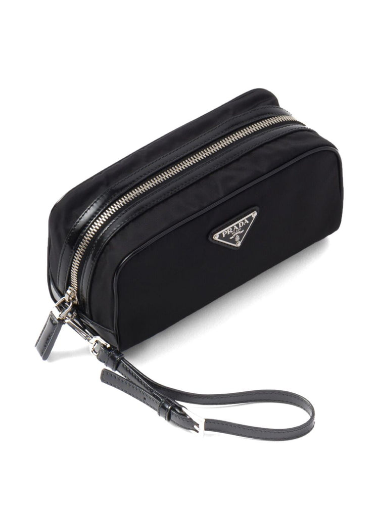 logo-plaque zipped wash bag