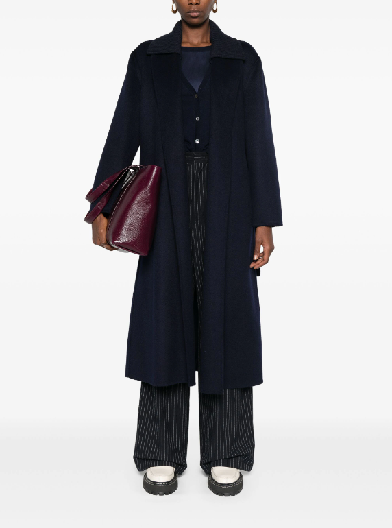 Leak belted mid-length coat