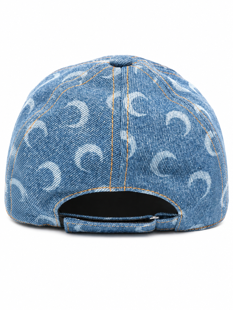 LIGHT BLUE DENIM MOON BASEBALL CAP
