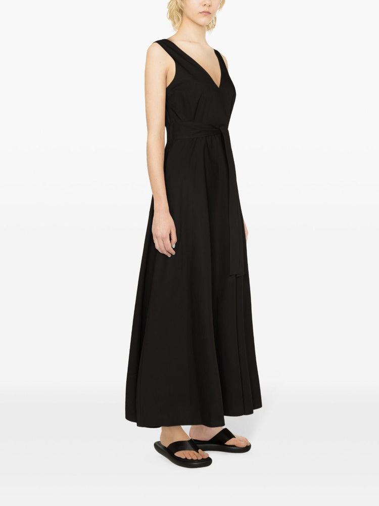 V-neck flared maxi dress