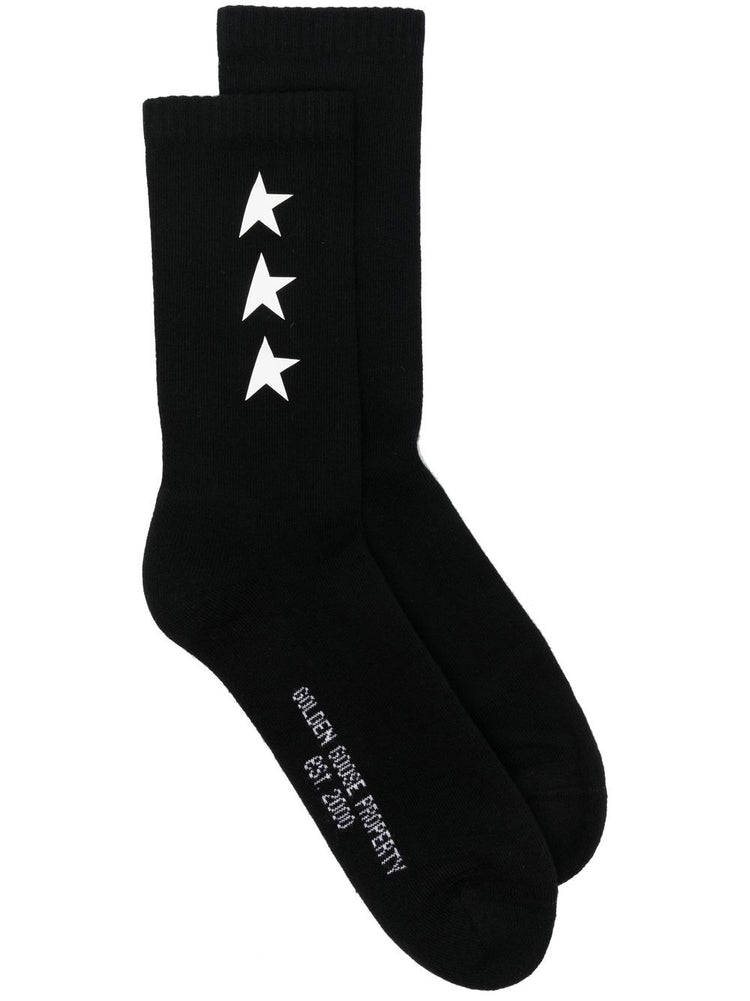 SOCKS LOW RIB/ SIDE STARS POLY PRINTED