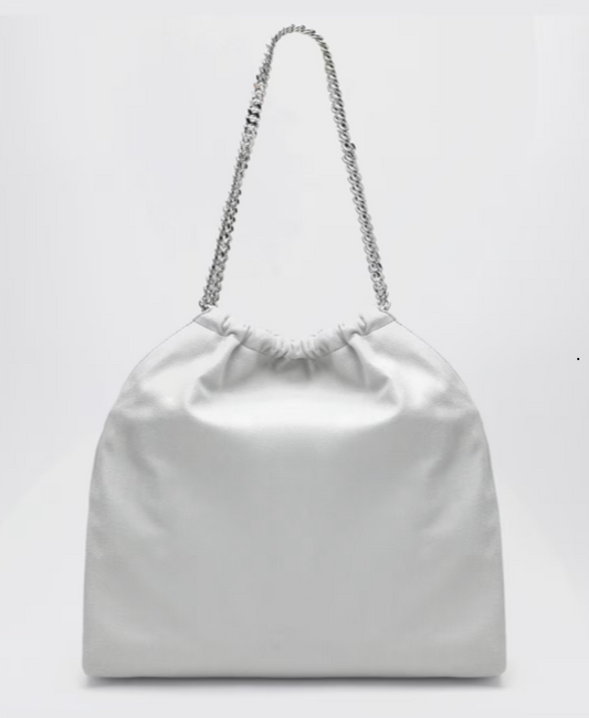 FALABELLA MEDIUM DRAWSTRING ECO SHAGGY DEER W/STAINLESS STEEL CHAIN - AIRLITE