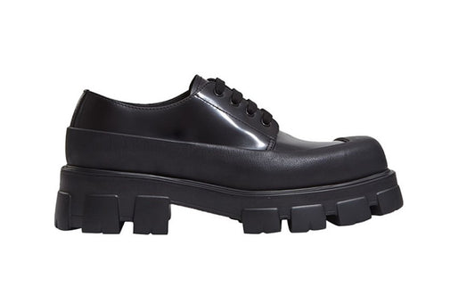 Prada Monolith Brushed Leather Lace Up