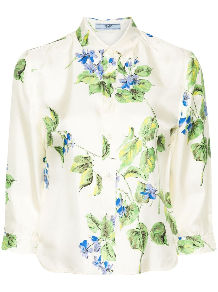 floral-print shirt