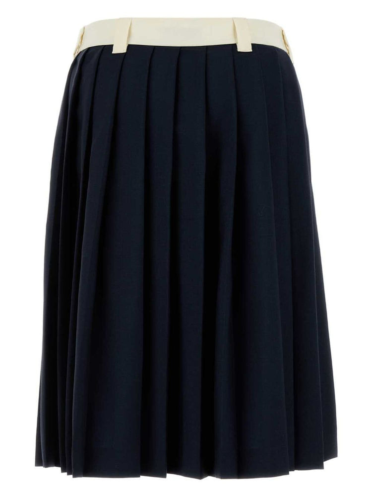 pleated midi skirt