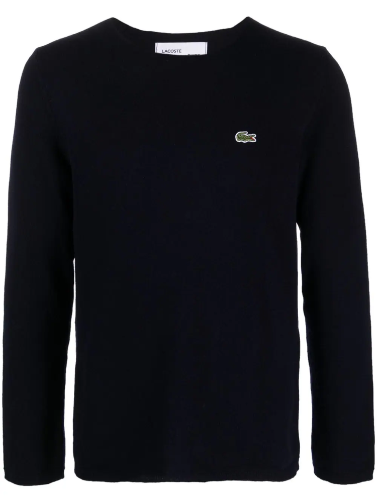 intarsia-knit logo wool jumper